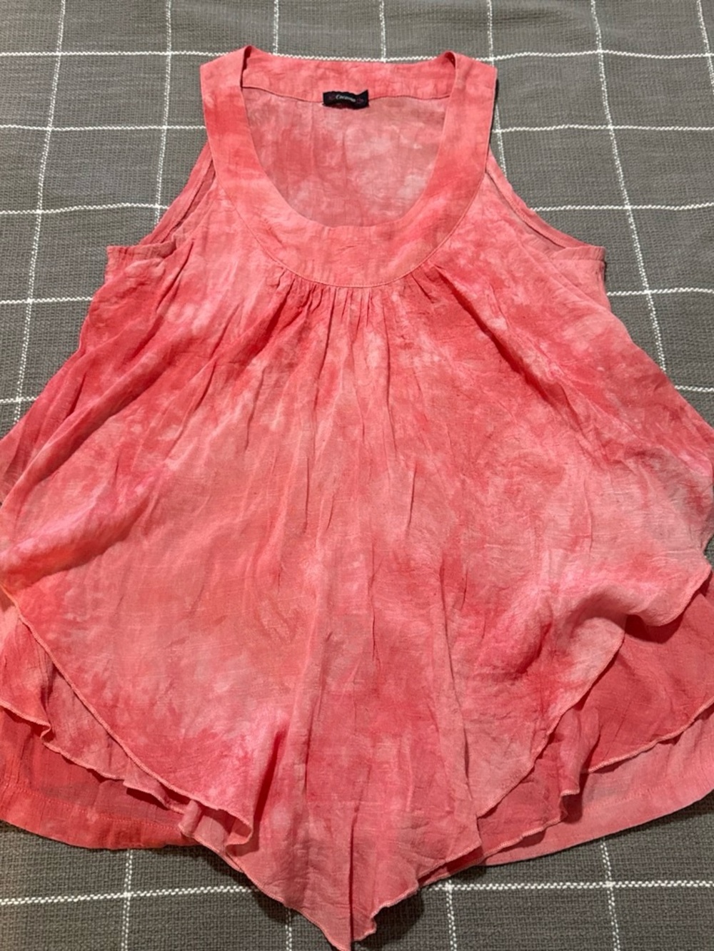 Cocomo Coral Tie-Dye Scoop Neck Sleeveless Tank
